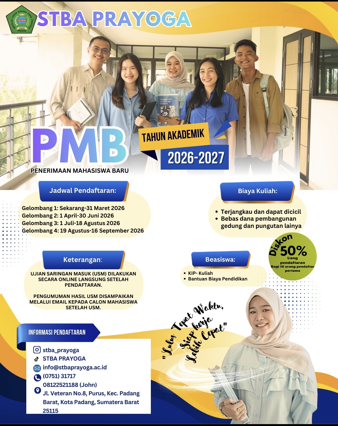 Penerimaan Mahasiswa Baru STBA Prayoga Tahun Akademik 2026/2027